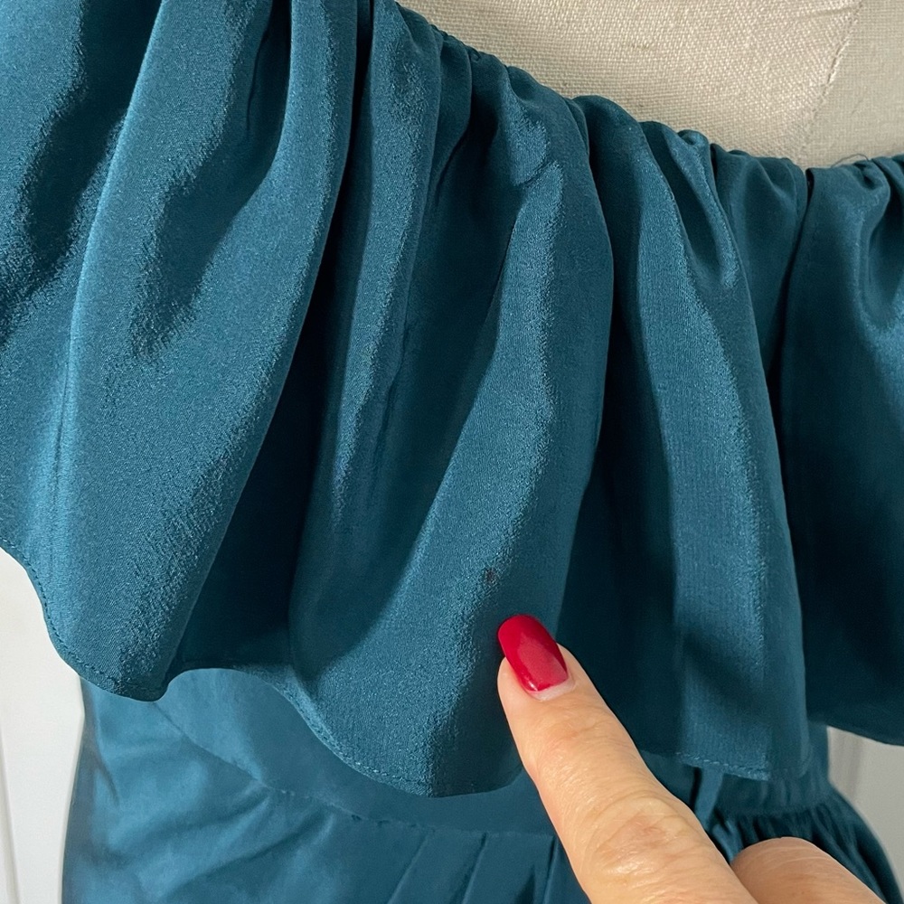 Jill Stuart Collection 100% Silk Ruffle One Shoulder Dress size 4 NWT - Picture 11 of 15